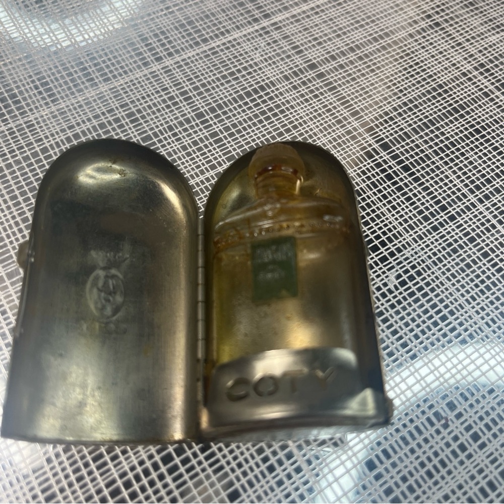 Antique Silver Perfume Case/Paris De COTY W/  Glass stopper Francois Coty Crest
